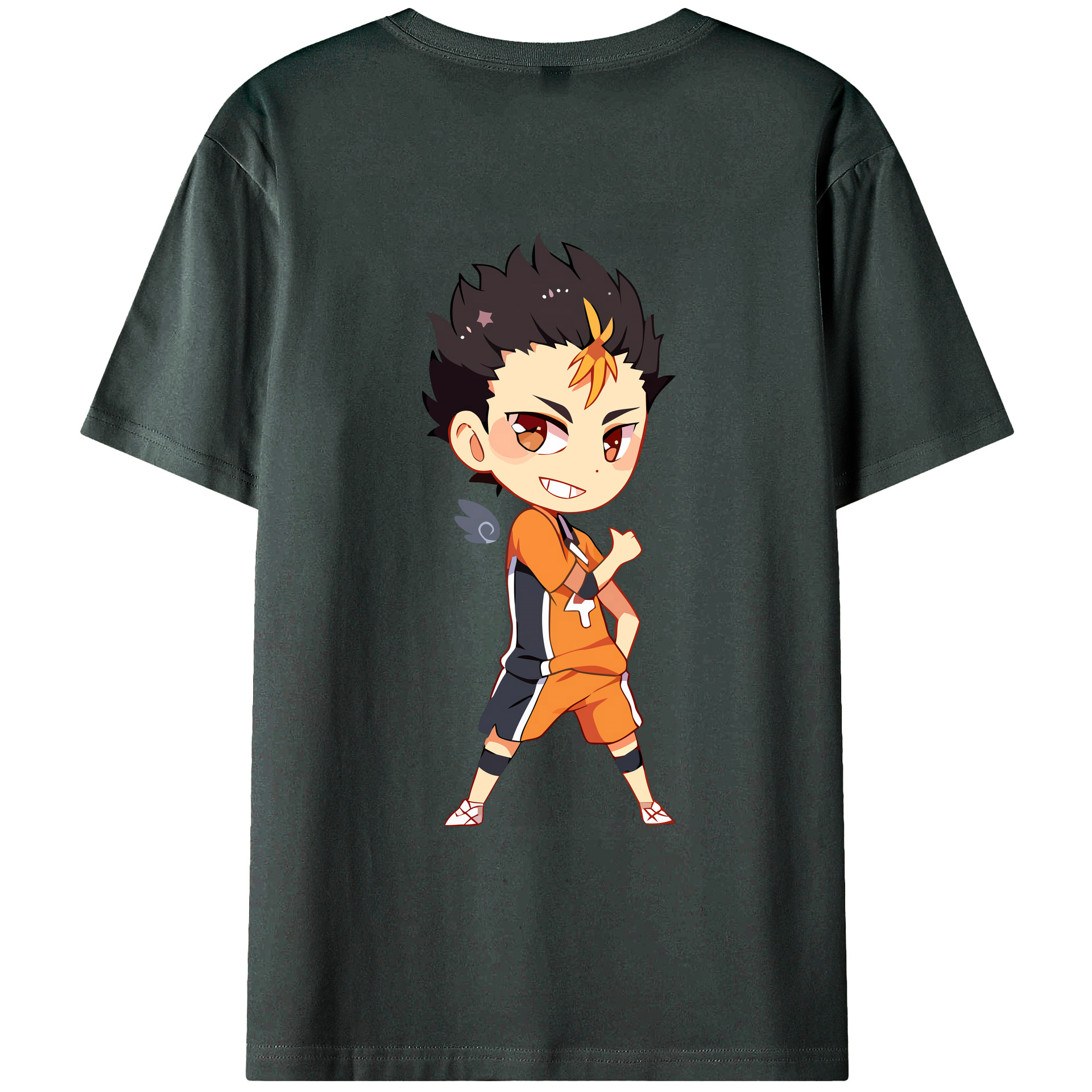 （画像用） ハイキュー!! Haikyu!! 綿100％ メンズ半袖Tシャツ（バックプリント） 通気性